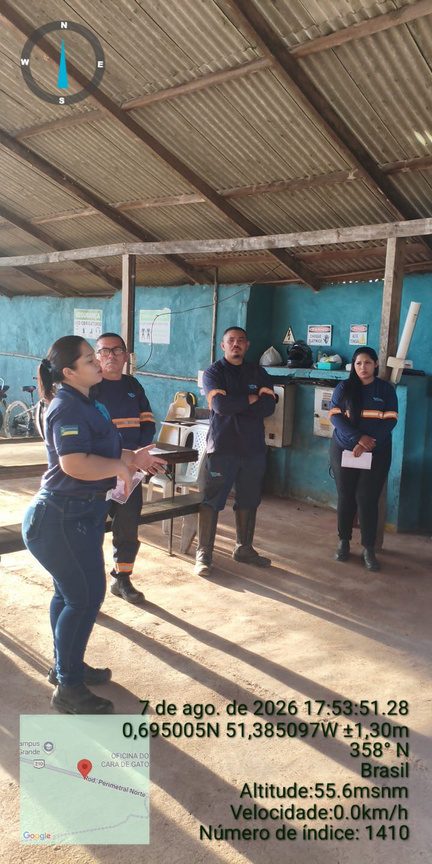 Simulação educativa durante DDS da Campanha Agosto Lilás — Contrato Colheita