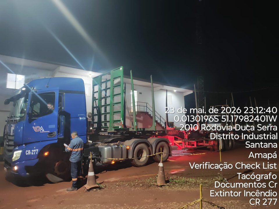 Inspeção noturna VDA Transportadora — CR-277 com reboque florestal