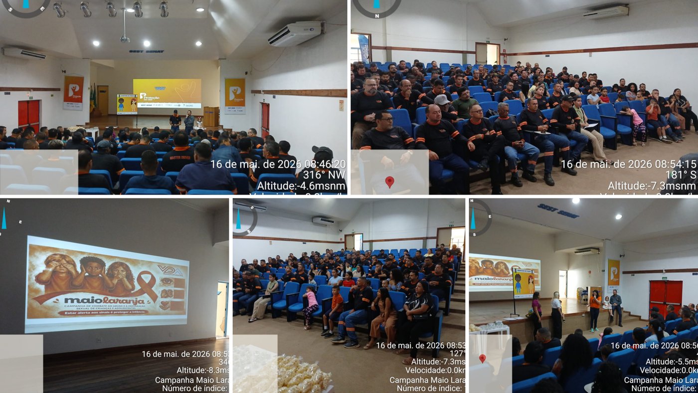 Colaboradores na palestra Maio Laranja VDA