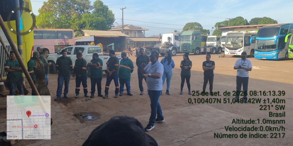 Palestra do Setembro Amarelo no pátio da operação em Macapá